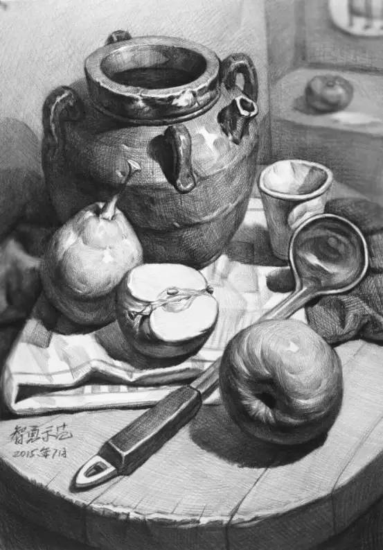 素描静物临摹范本，探索静物绘画的魅力与技巧