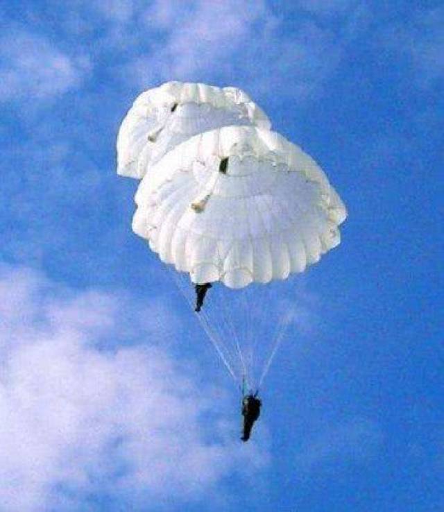 伞兵白色伞，空降兵的象征与荣耀